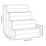Escalera para mascotas madera maciza de pino blanco 40x49x47 cm de vidaXL, Escalones y rampas para mascotas - Ref: Foro24-822...