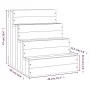 Escalera para mascotas madera maciza de pino blanco 40x49x47 cm de vidaXL, Escalones y rampas para mascotas - Ref: Foro24-822...