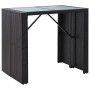 Mesa y sillas de bar jardín 5 pzas ratán sintético vidrio negro de vidaXL, Conjuntos de jardín - Ref: Foro24-49568, Precio: 3...