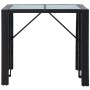Mesa y sillas de bar jardín 5 pzas ratán sintético vidrio negro de vidaXL, Conjuntos de jardín - Ref: Foro24-49568, Precio: 3...