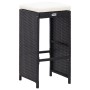 Mesa y sillas de bar jardín 5 pzas ratán sintético vidrio negro de vidaXL, Conjuntos de jardín - Ref: Foro24-49568, Precio: 3...