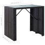 Mesa y sillas de bar jardín 5 pzas ratán sintético vidrio negro de vidaXL, Conjuntos de jardín - Ref: Foro24-49568, Precio: 3...