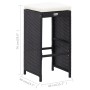 Mesa y sillas de bar jardín 5 pzas ratán sintético vidrio negro de vidaXL, Conjuntos de jardín - Ref: Foro24-49568, Precio: 3...