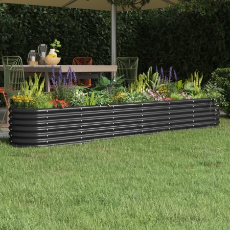 Jardinera arriate acero recubierto polvo antracita 260x40x36 cm de vidaXL, Maceteros y jardineras - Ref: Foro24-318881, Preci...