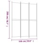 Biombo divisor de 3 paneles de tela blanco 150x200 cm de vidaXL, Divisores de ambientes - Ref: Foro24-350226, Precio: 40,72 €...