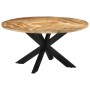 Mesa de comedor madera maciza de mango sin tratar Ø150x76 cm de vidaXL, Mesas de cocina y de comedor - Ref: Foro24-351710, Pr...