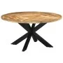 Mesa de comedor madera maciza de mango sin tratar Ø150x76 cm de vidaXL, Mesas de cocina y de comedor - Ref: Foro24-351710, Pr...