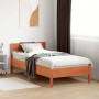 Estructura cama con cabecero madera pino marrón cera 100x200 cm de vidaXL, Camas y somieres - Ref: Foro24-842761, Precio: 94,...