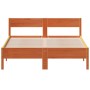 Estructura cama con cabecero madera pino marrón cera 150x200 cm de vidaXL, Camas y somieres - Ref: Foro24-842749, Precio: 126...