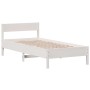 Estructura de cama con cabecero madera de pino blanca 90x200 cm de vidaXL, Camas y somieres - Ref: Foro24-842763, Precio: 100...