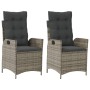 Sillones reclinable jardín y cojines 2 uds ratán sintético gris de vidaXL, Sillas de jardín - Ref: Foro24-365267, Precio: 249...