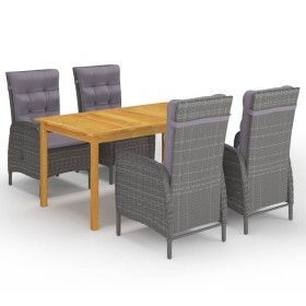 Juego de comedor de jardín de 5 piezas gris de vidaXL, Conjuntos de jardín - Ref: Foro24-3067773, Precio: 644,20 €, Descuento: %