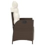 Sillones reclinables jardín y reposapiés 2 uds ratán PE marrón de vidaXL, Sillas de jardín - Ref: Foro24-365290, Precio: 243,...