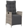 Sillón reclinable de jardín con reposapiés ratán PE gris claro de vidaXL, Sillas de jardín - Ref: Foro24-365286, Precio: 125,...