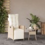 Sillón reclinable de jardín con reposapiés ratán PE beige de vidaXL, Sillas de jardín - Ref: Foro24-365284, Precio: 119,81 €,...