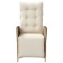 Sillón reclinable de jardín con reposapiés ratán PE beige de vidaXL, Sillas de jardín - Ref: Foro24-365284, Precio: 119,81 €,...
