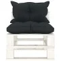 Zentrales Sofa aus Paletten für den Holzgarten mit anthrazitfarbenen Kissen von vidaXL, Outdoor-Sofas - Ref: Foro24-3052374, ...