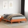 Solid wax brown pine wood bed frame 160x200 cm by vidaXL, Beds and slatted bases - Ref: Foro24-842693, Price: 124,63 €, Disco...
