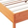 Solid wax brown pine wood bed frame 160x200 cm by vidaXL, Beds and slatted bases - Ref: Foro24-842693, Price: 124,63 €, Disco...