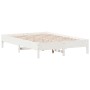 Estructura de cama de madera maciza de pino blanco 160x200 cm de vidaXL, Camas y somieres - Ref: Foro24-842691, Precio: 128,4...