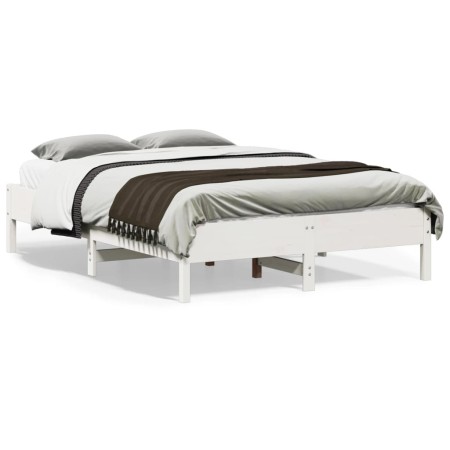 Estructura de cama madera maciza de pino blanco 120x190 cm de vidaXL, Camas y somieres - Ref: Foro24-842723, Precio: 114,15 €...