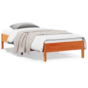 Estructura de cama madera maciza pino marrón cera 100x200 cm de vidaXL, Camas y somieres - Ref: Foro24-842709, Precio: 84,48 ...