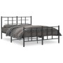 Estructura de cama cabecero y estribo metal negro 140x200 cm de vidaXL, Camas y somieres - Ref: Foro24-355580, Precio: 116,09...