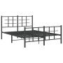 Estructura de cama cabecero y estribo metal negro 140x200 cm de vidaXL, Camas y somieres - Ref: Foro24-355580, Precio: 116,09...