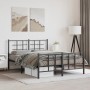 Estructura de cama cabecero y estribo metal negro 140x200 cm de vidaXL, Camas y somieres - Ref: Foro24-355580, Precio: 116,09...