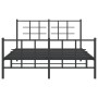 Estructura de cama cabecero y estribo metal negro 140x200 cm de vidaXL, Camas y somieres - Ref: Foro24-355580, Precio: 116,09...