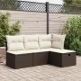 Gartenhocker mit Kissen synthetisches Rattan braun 55x55x37 cm von vidaXL, Hocker für den Außenbereich - Ref: Foro24-366205, ...