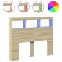 Bettkopfteil mit LED Sonoma-Eiche 120x17x102 cm von vidaXL, Kopf- und Fußteile - Ref: Foro24-839191, Preis: 83,31 €, Rabatt: %