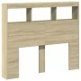 Bettkopfteil mit LED Sonoma-Eiche 120x17x102 cm von vidaXL, Kopf- und Fußteile - Ref: Foro24-839191, Preis: 83,31 €, Rabatt: %
