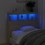 Bed headboard with LED Sonoma oak 120x17x102 cm by vidaXL, Headboards and footboards - Ref: Foro24-839191, Price: 83,31 €, Di...