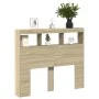 Bettkopfteil mit LED Sonoma-Eiche 120x17x102 cm von vidaXL, Kopf- und Fußteile - Ref: Foro24-839191, Preis: 83,31 €, Rabatt: %