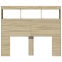 Cabecero de cama con LED roble Sonoma 120x17x102 cm de vidaXL, Cabeceros y pies de cama - Ref: Foro24-839191, Precio: 84,83 €...