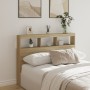 Cabecero de cama con LED roble Sonoma 140x17x102 cm de vidaXL, Cabeceros y pies de cama - Ref: Foro24-839198, Precio: 82,75 €...