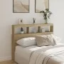 Cabecero de cama con LED roble Sonoma 140x17x102 cm de vidaXL, Cabeceros y pies de cama - Ref: Foro24-839198, Precio: 87,65 €...