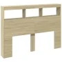 Cabecero de cama con LED roble Sonoma 140x17x102 cm de vidaXL, Cabeceros y pies de cama - Ref: Foro24-839198, Precio: 87,65 €...