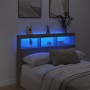 Cabecero de cama con LED roble Sonoma 140x17x102 cm de vidaXL, Cabeceros y pies de cama - Ref: Foro24-839198, Precio: 82,75 €...
