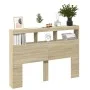 Cabecero de cama con LED roble Sonoma 140x17x102 cm de vidaXL, Cabeceros y pies de cama - Ref: Foro24-839198, Precio: 87,65 €...