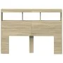 Cabecero de cama con LED roble Sonoma 140x17x102 cm de vidaXL, Cabeceros y pies de cama - Ref: Foro24-839198, Precio: 87,65 €...