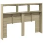 Cabecero de cama con LED roble Sonoma 140x17x102 cm de vidaXL, Cabeceros y pies de cama - Ref: Foro24-839198, Precio: 87,65 €...