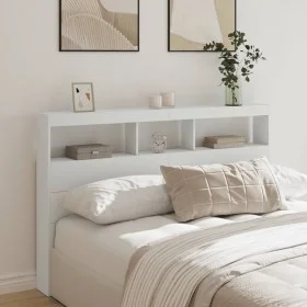 Bed headboard with white LED 160x17x102 cm by vidaXL, Headboards and footboards - Ref: Foro24-839203, Price: 113,34 €, Discou...