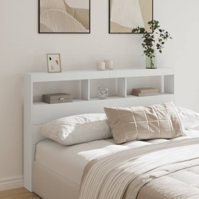 Cabecero de cama con LED blanco 160x17x102 cm de vidaXL, Cabeceros y pies de cama - Ref: Foro24-839203, Precio: 115,52 €, Des...