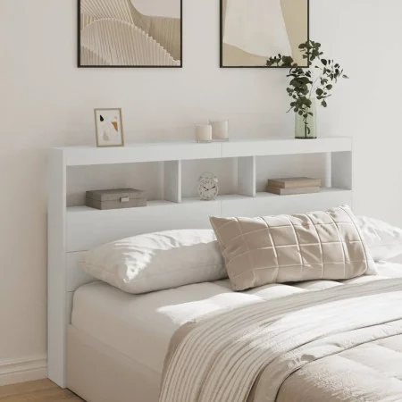 Bettkopfteil mit weißer LED 160x17x102 cm von vidaXL, Kopf- und Fußteile - Ref: Foro24-839203, Preis: 113,34 €, Rabatt: %