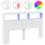 Cabecero de cama con LED blanco 160x17x102 cm de vidaXL, Cabeceros y pies de cama - Ref: Foro24-839203, Precio: 115,52 €, Des...