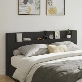 Cabecero de cama con LED negro 220x16,5x103,5 cm de vidaXL, Cabeceros y pies de cama - Ref: Foro24-839274, Precio: 96,00 €, D...