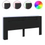 Cabecero de cama con LED negro 220x16,5x103,5 cm de vidaXL, Cabeceros y pies de cama - Ref: Foro24-839274, Precio: 96,00 €, D...
