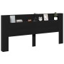 Cabecero de cama con LED negro 220x16,5x103,5 cm de vidaXL, Cabeceros y pies de cama - Ref: Foro24-839274, Precio: 97,27 €, D...